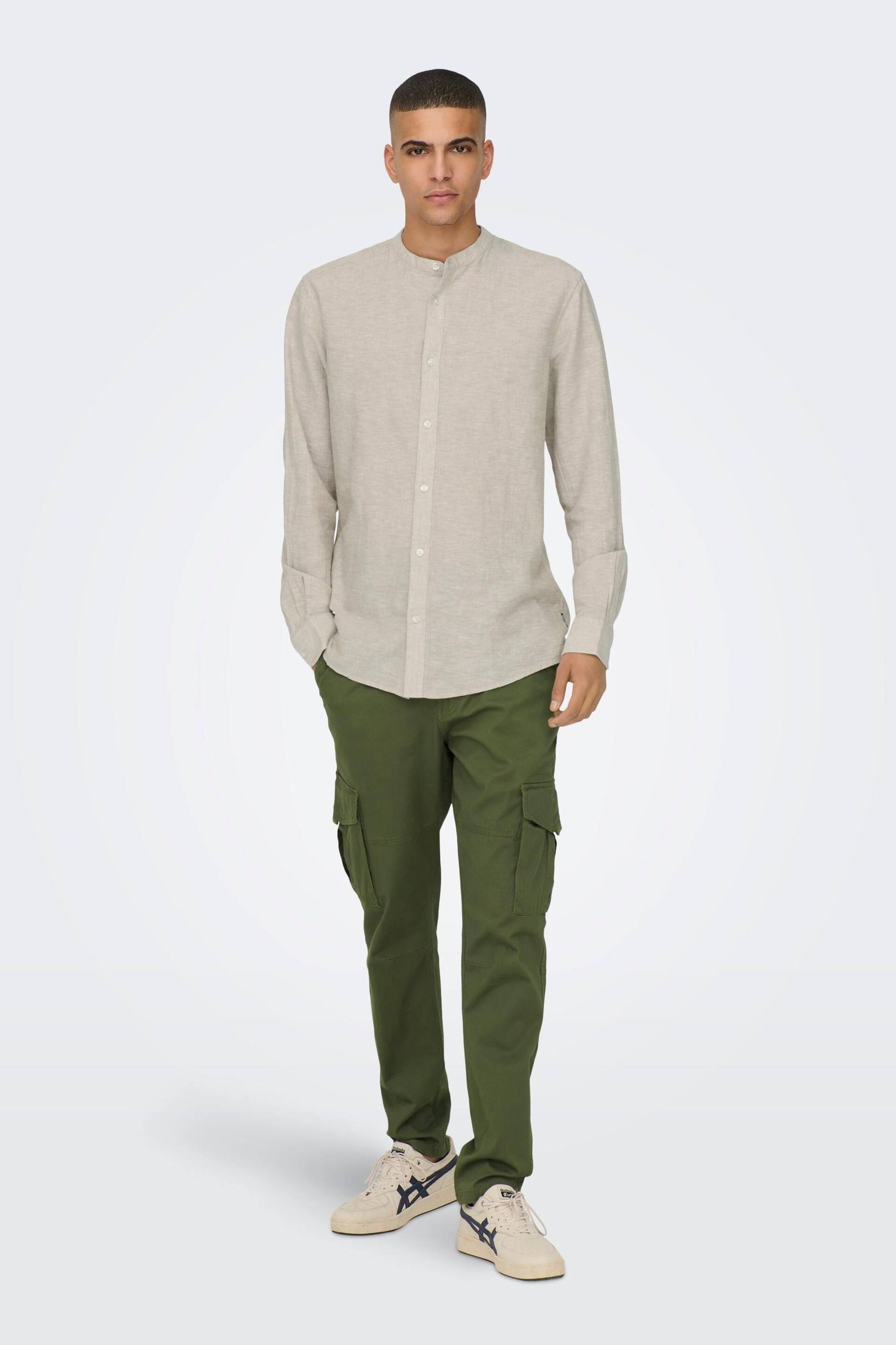 Only & Sons Green Straight Leg Cargo Trousers - Image 3 of 8