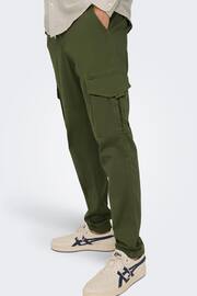 Only & Sons Green Straight Leg Cargo Trousers - Image 5 of 8