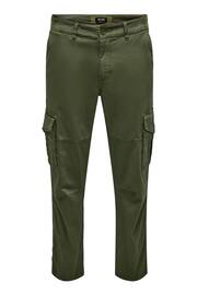 Only & Sons Green Straight Leg Cargo Trousers - Image 7 of 8