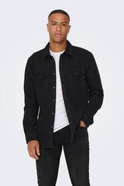 Only & Sons Blue Long Sleeve Denim Shirt - Image 1 of 7