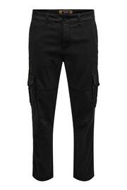 Only & Sons Black Straight Leg Cargo Trousers - Image 6 of 7