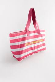 Pink Stripe Beach Bag - Image 3 of 7