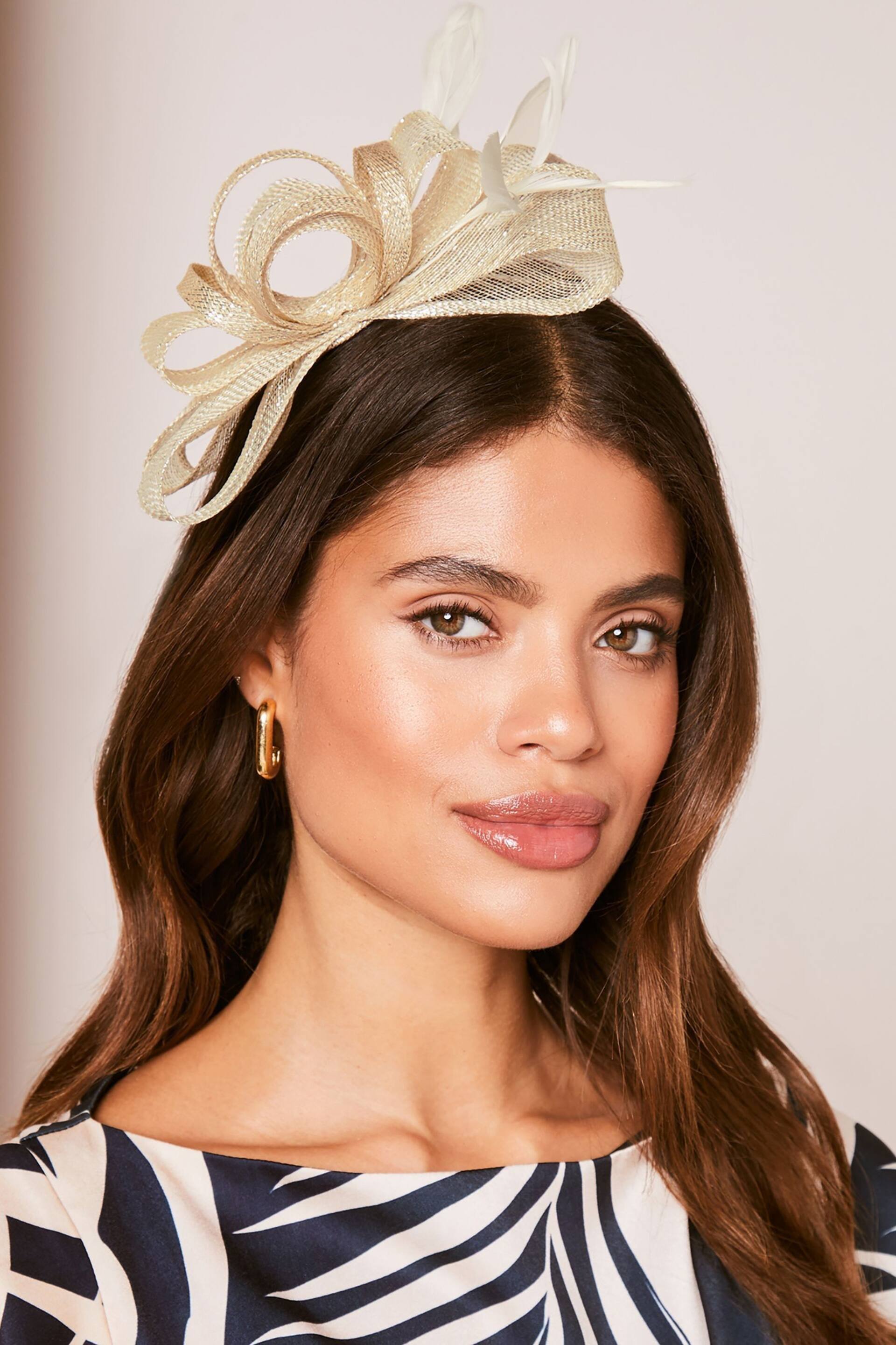 Lipsy Gold Bow Fascinator Headband - Image 1 of 4