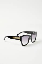 Lipsy Black Oversized Square Chain Sunglasses - Image 4 of 5