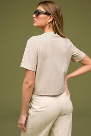 Oatmeal Short Sleeve Heavyweight Shorter Length Top - Image 3 of 6