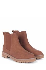 Linzi Brown Classic Pull On Casual Chelsea Boots - Image 3 of 4
