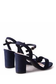 Linzi Navy Skyline Open Back Barely There Block Heeled Sandals - Image 4 of 4