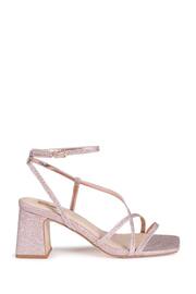 Linzi Gold Liliana Block Heeled Sandals With Cross Over Front Straps - Image 2 of 4