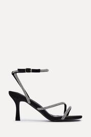 Linzi Black Mayfair Diamante Heeled Sandals With Wrap Around Ankle Strap - Image 2 of 5