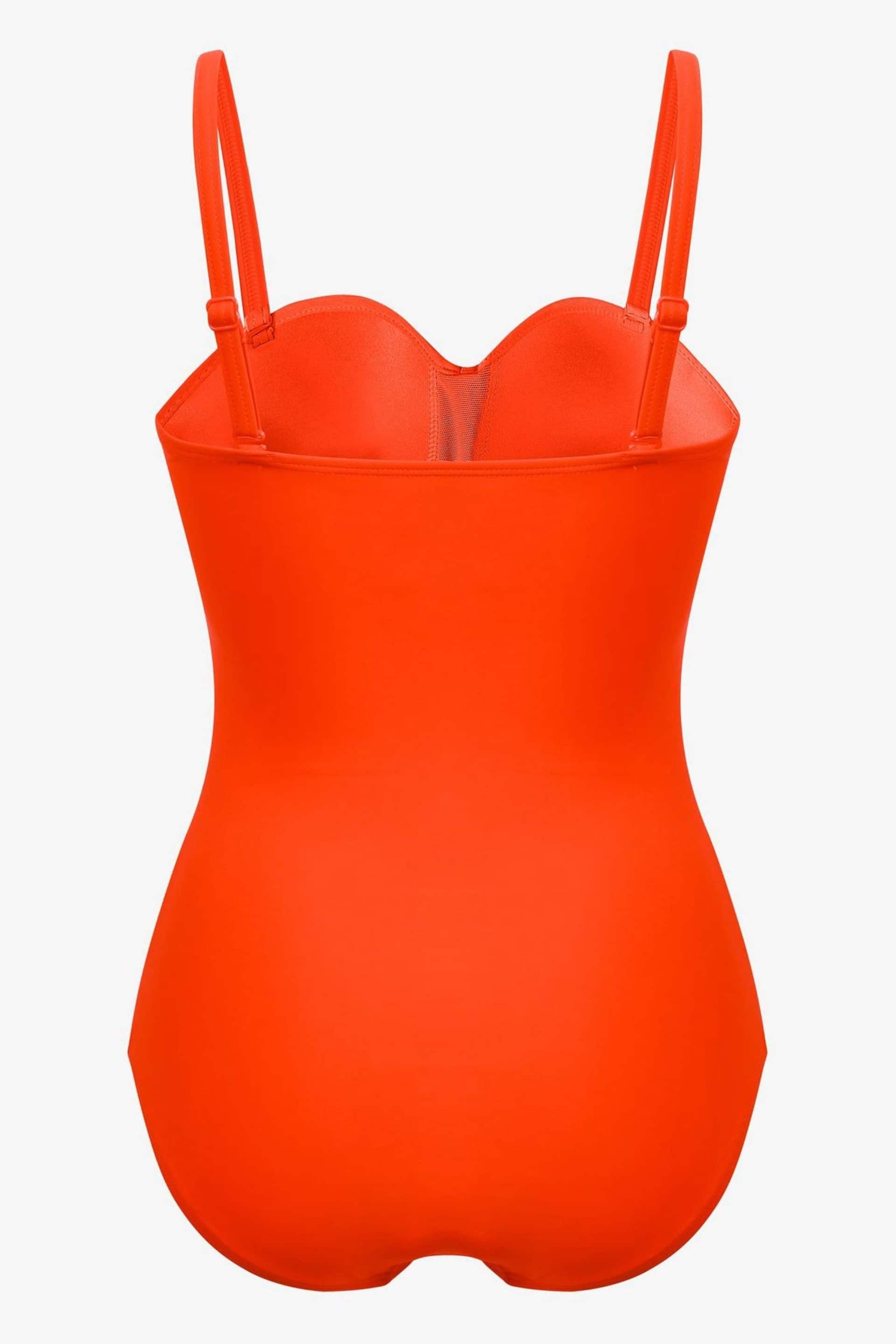Linzi Orange Capri Bandeau Soft Cupped Tummy Control Swimsuit With Detachable Straps - Image 7 of 9