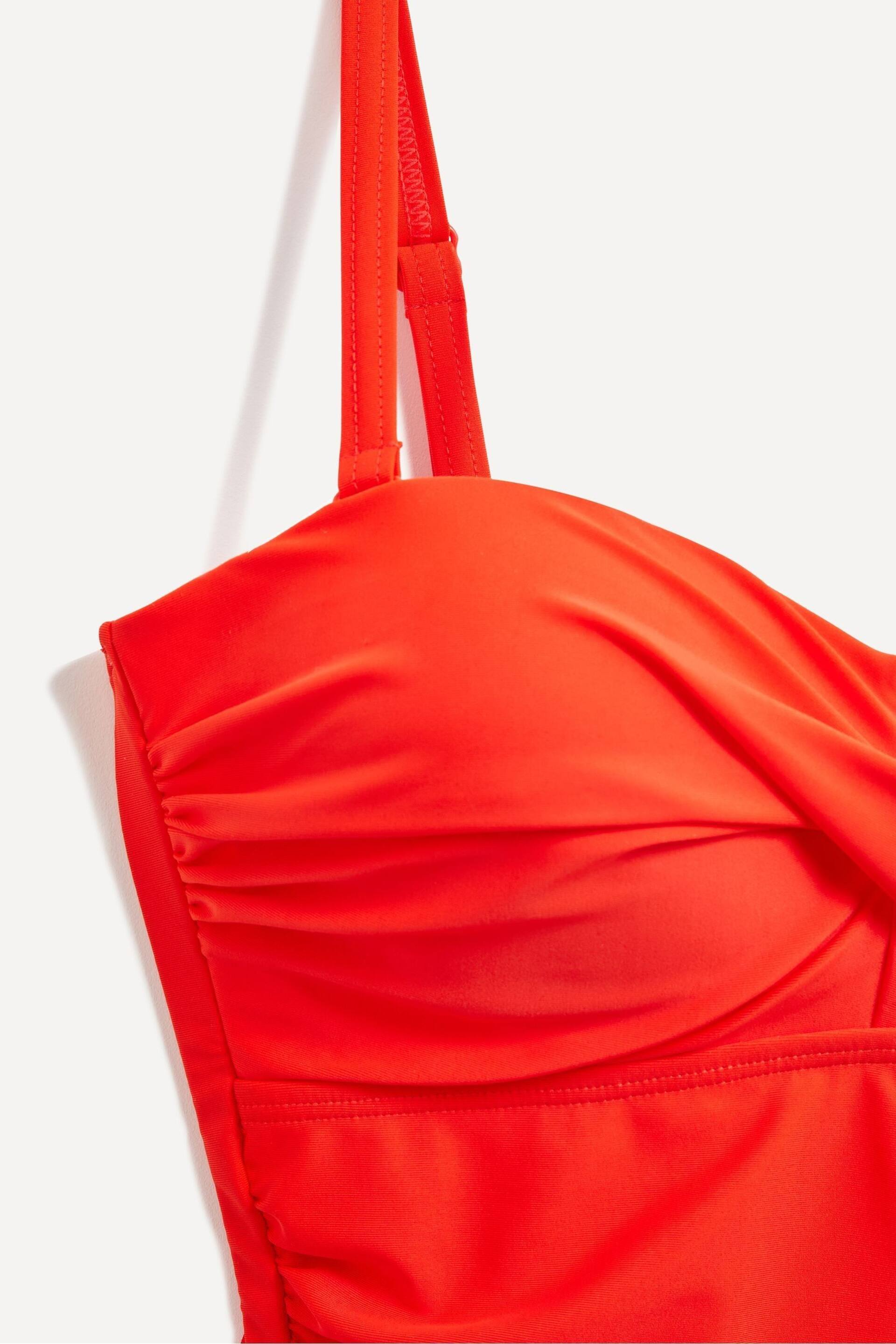 Linzi Orange Capri Bandeau Soft Cupped Tummy Control Swimsuit With Detachable Straps - Image 8 of 9