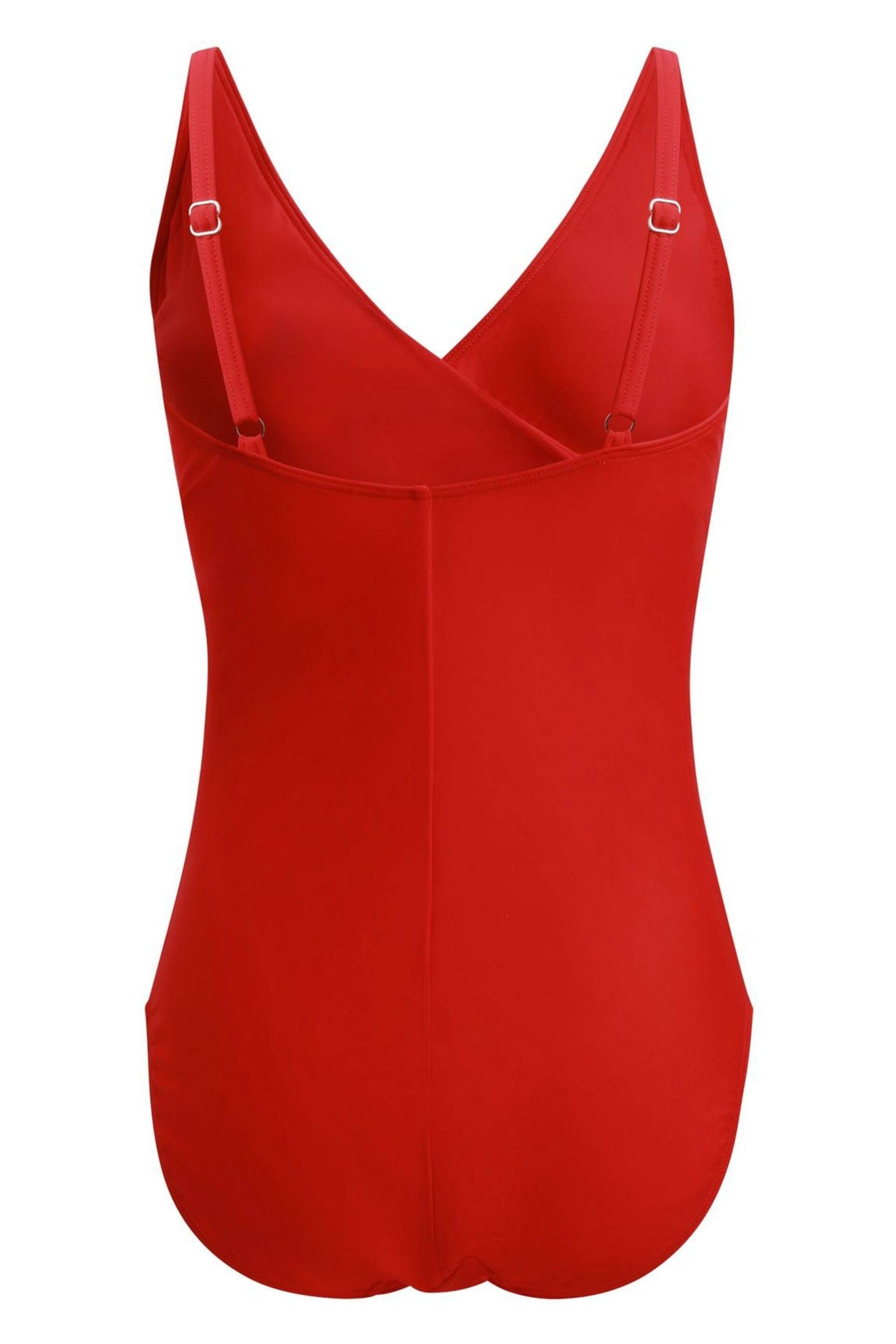 Linzi Red Paloma Wrap Detail Tummy Control Swimsuit - Image 5 of 7