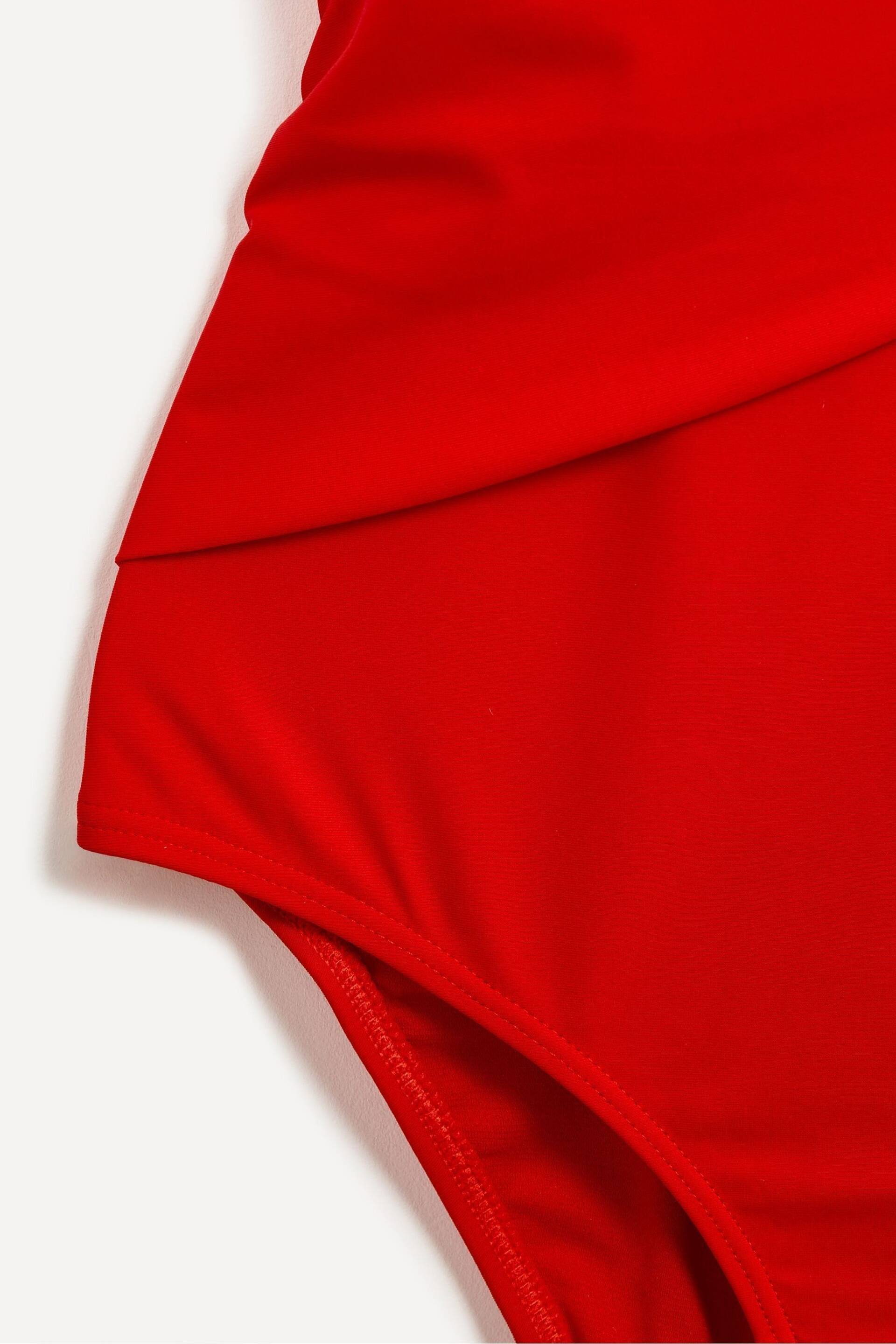 Linzi Red Paloma Wrap Detail Tummy Control Swimsuit - Image 7 of 7