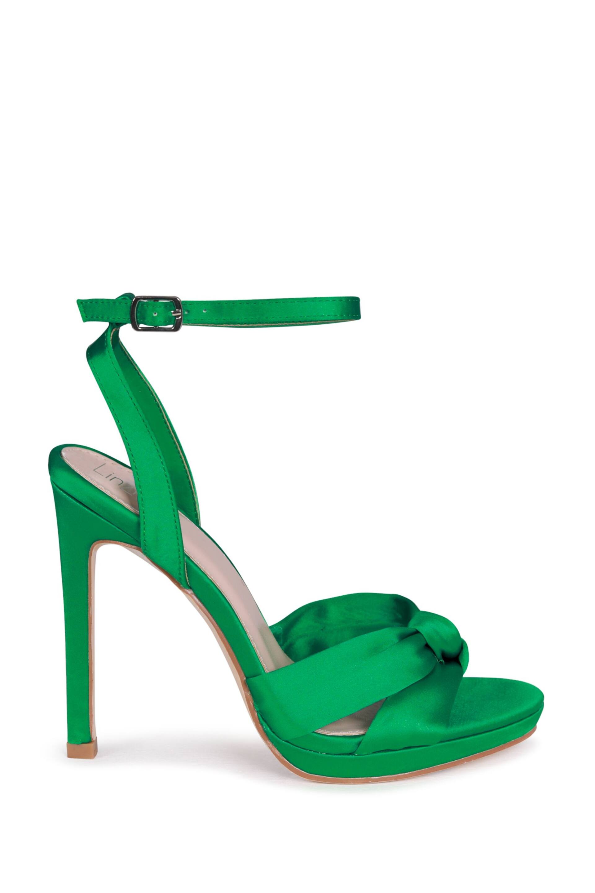 Linzi Green Galaxy Stiletto Platform Heels With Knotted Front Straps - Image 2 of 4
