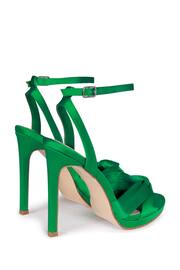 Linzi Green Galaxy Stiletto Platform Heels With Knotted Front Straps - Image 4 of 4