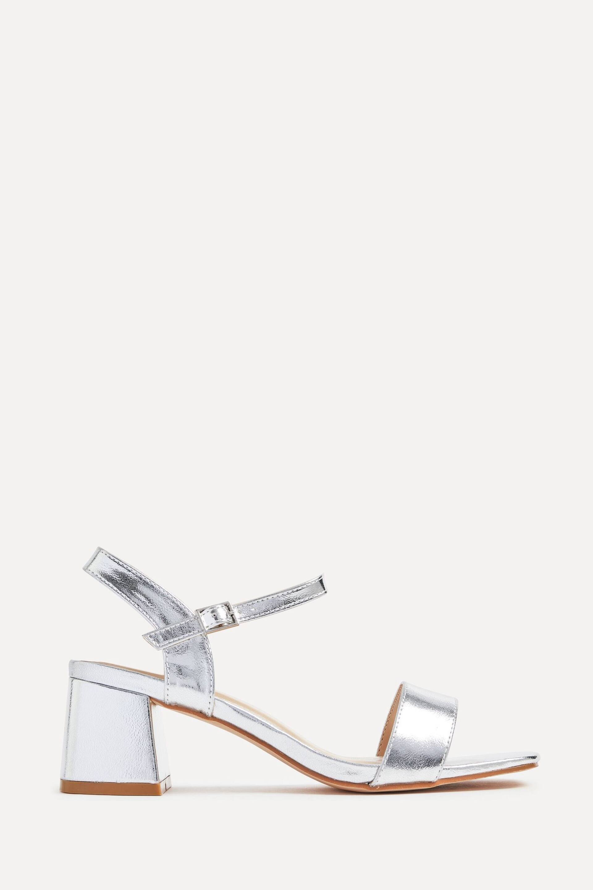 Linzi Silver Darcie Barely There Block Heeled Sandals - Image 2 of 5