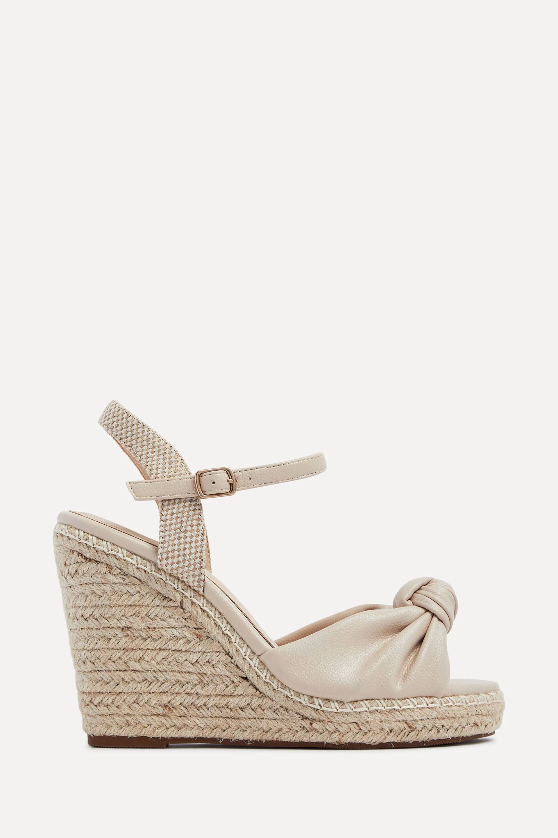 Linzi Cream Rio Rope Platform Wedge Espadrille With Knotted Front Strap - Image 2 of 5