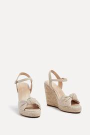 Linzi Cream Rio Rope Platform Wedge Espadrille With Knotted Front Strap - Image 3 of 5
