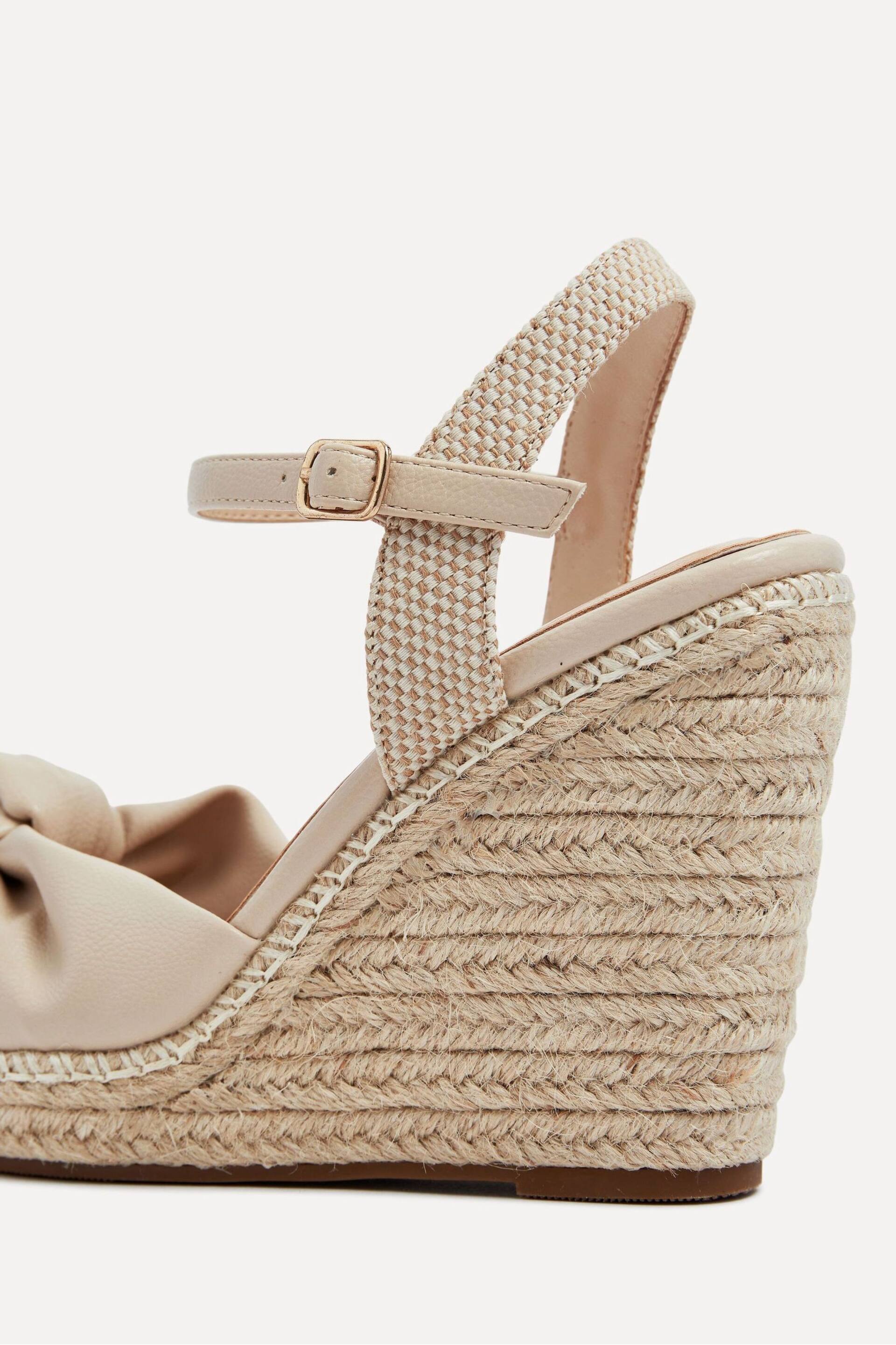 Linzi Cream Rio Rope Platform Wedge Espadrille With Knotted Front Strap - Image 4 of 5
