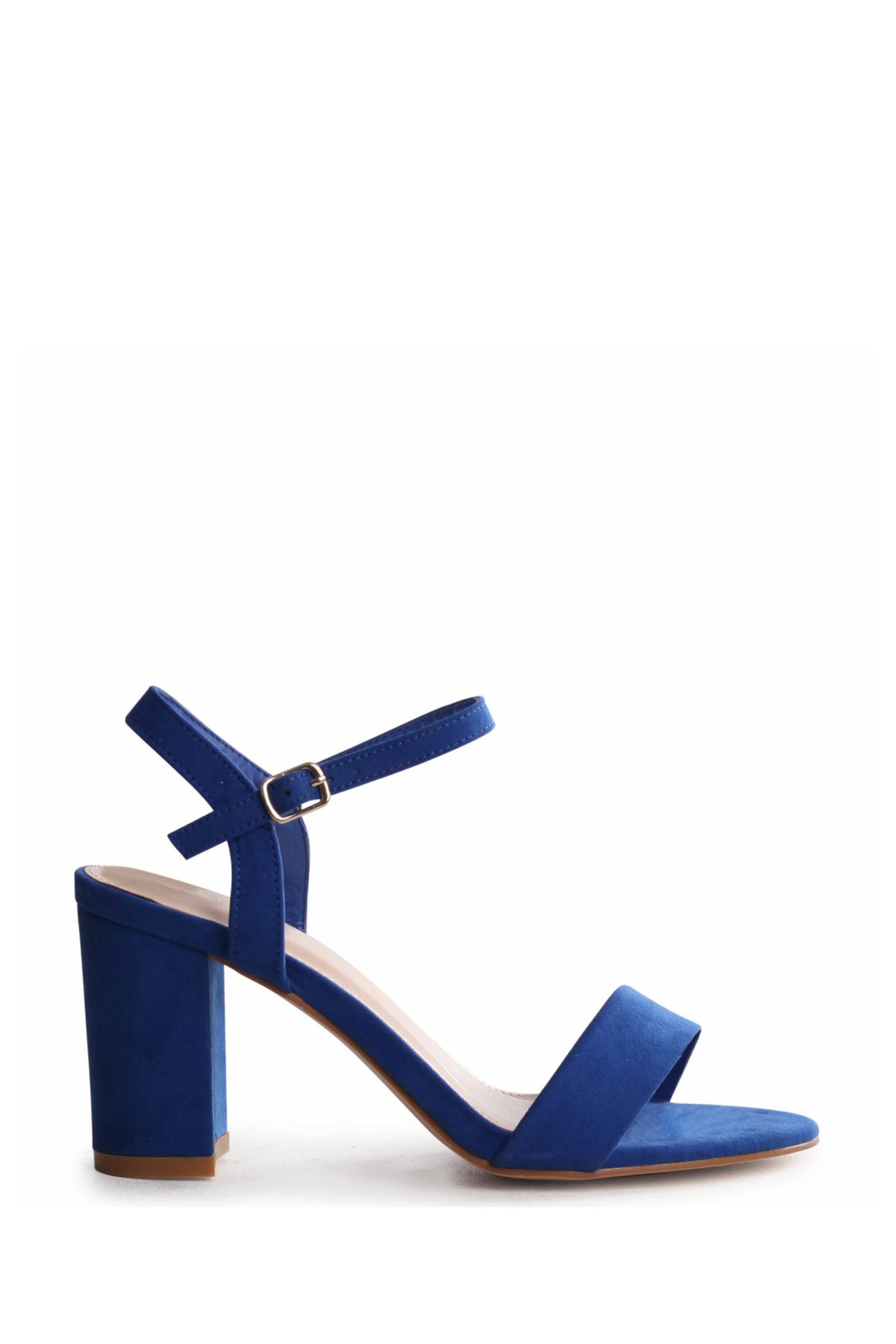 Linzi Blue Skyline Open Back Barely There Block Heeled Sandals - Image 2 of 4
