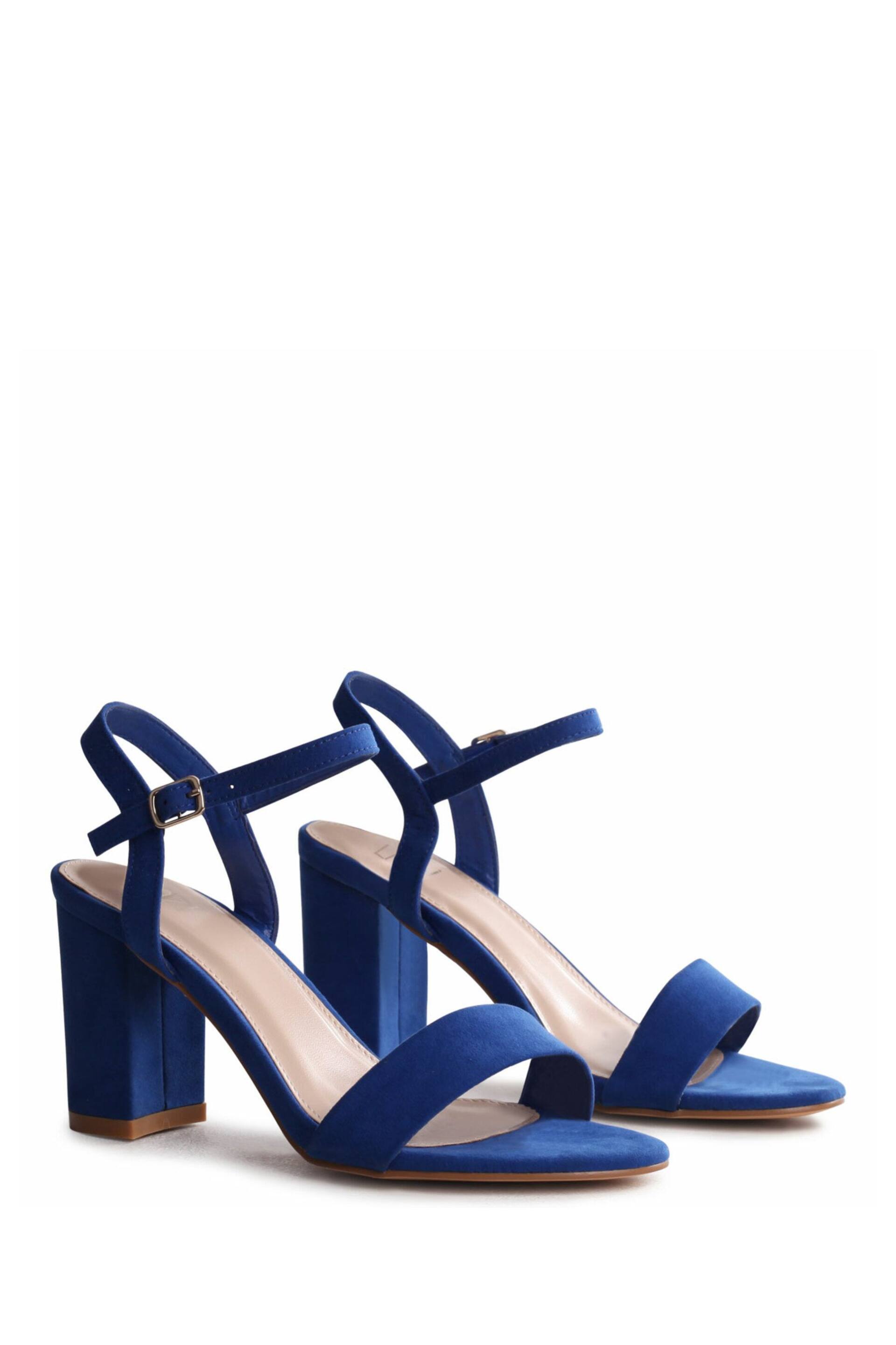 Linzi Blue Skyline Open Back Barely There Block Heeled Sandals - Image 3 of 4