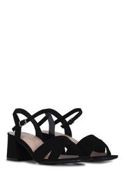 Linzi Black Vivian Wide Fit Heeled Sandals With Crossover Front Strap - Image 3 of 4