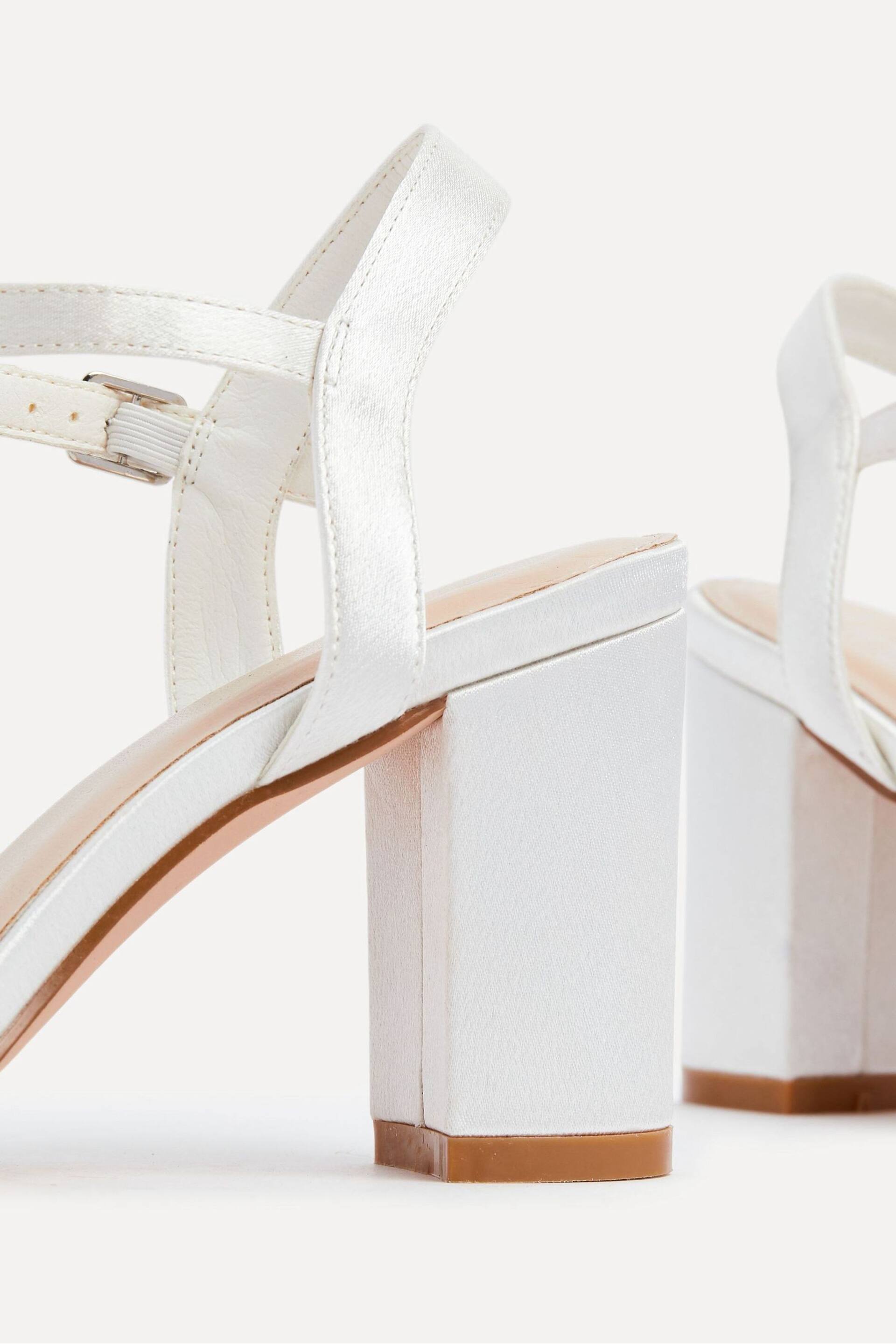 Linzi Cream Tinsley Block Heeled Sandals With Pearl and Diamante Front Strap - Image 5 of 5