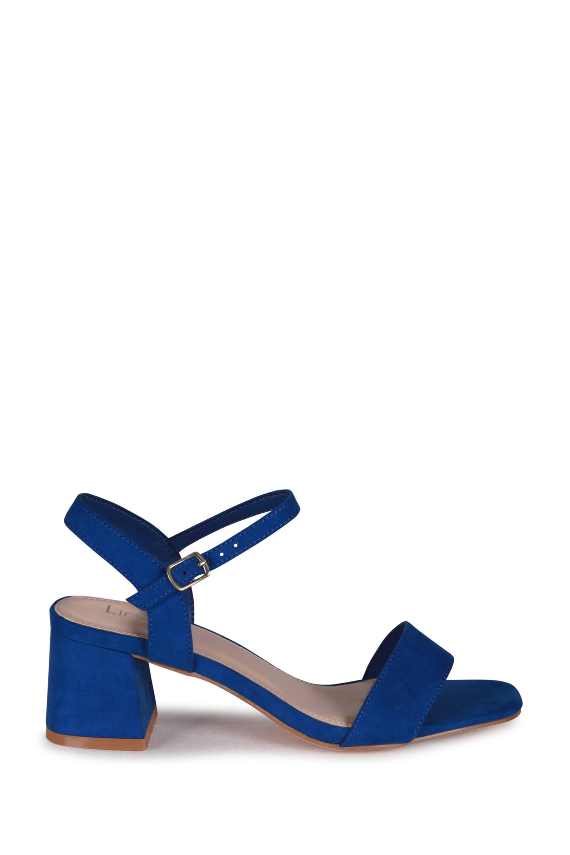 Linzi Cobalt Blue Darcie Barely There Block Heeled Sandals - Image 3 of 9