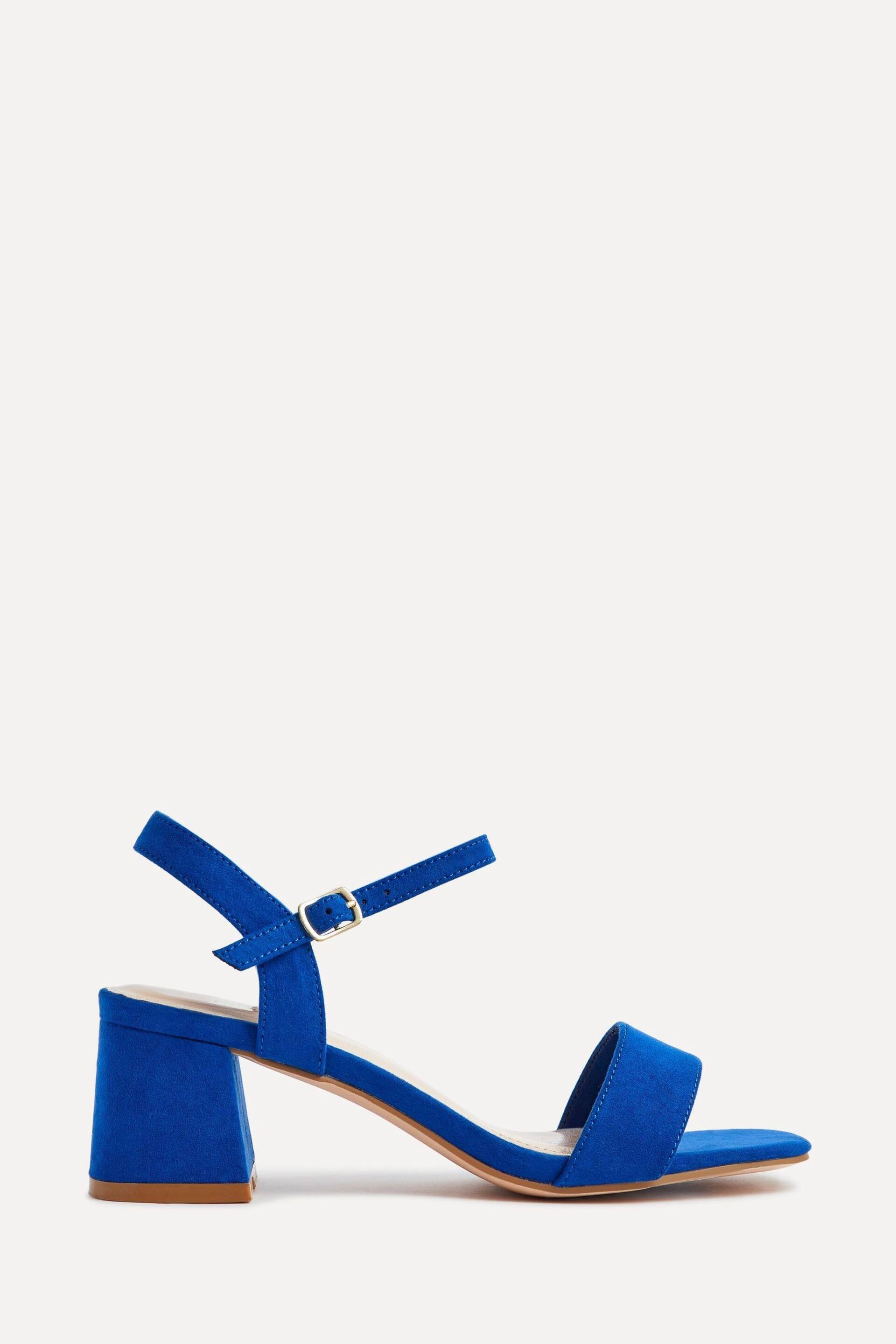 Linzi Cobalt Blue Darcie Barely There Block Heeled Sandals - Image 4 of 9
