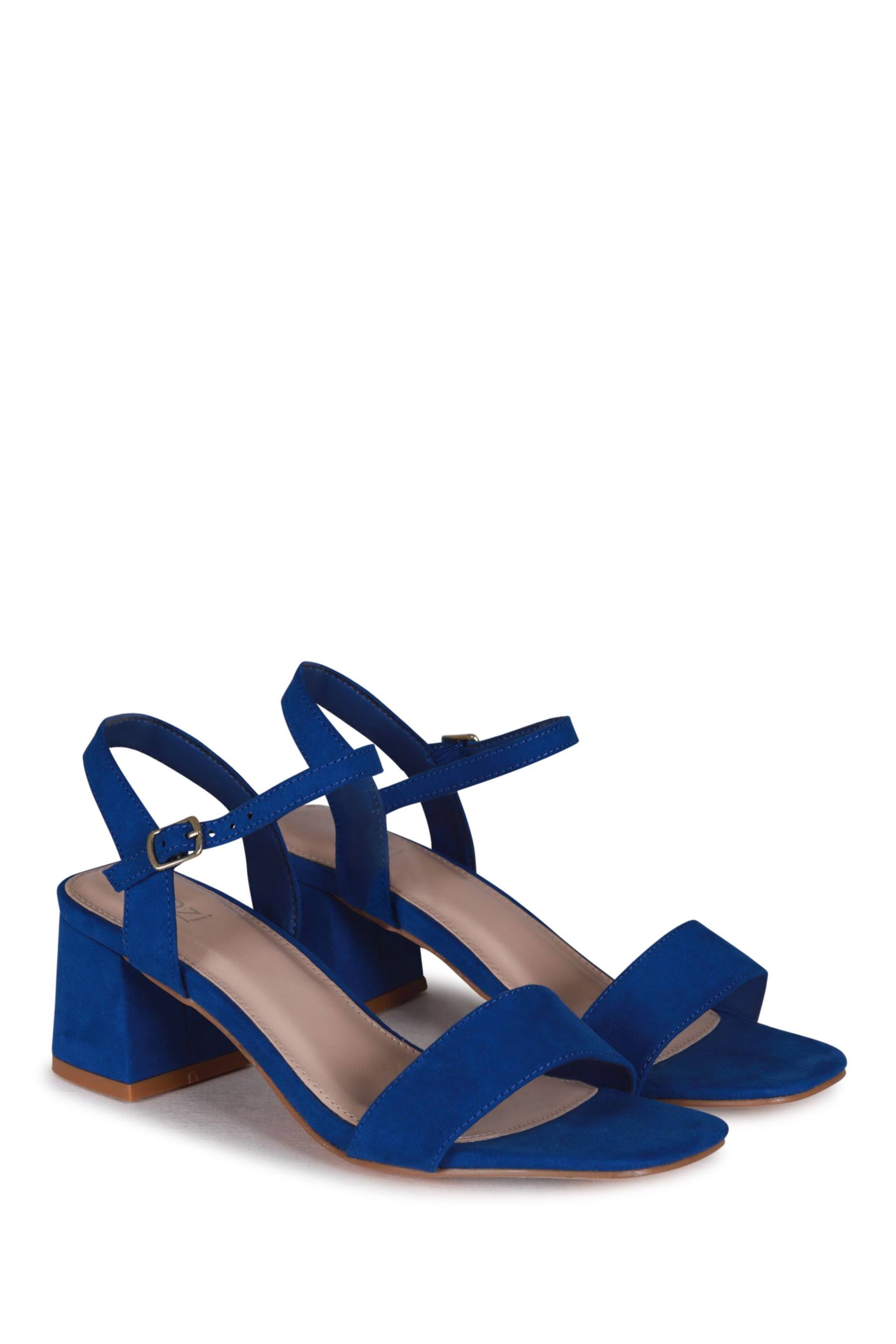 Linzi Cobalt Blue Darcie Barely There Block Heeled Sandals - Image 5 of 9