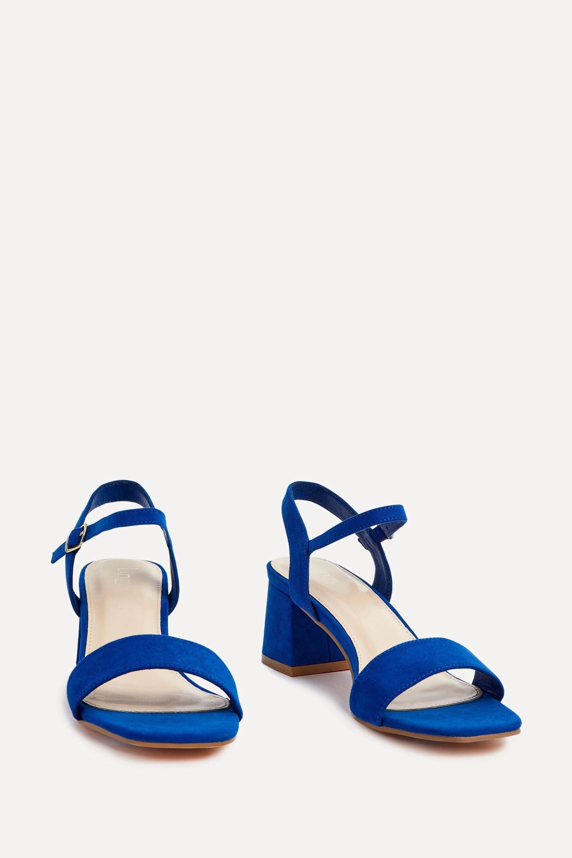 Linzi Cobalt Blue Darcie Barely There Block Heeled Sandals - Image 6 of 9