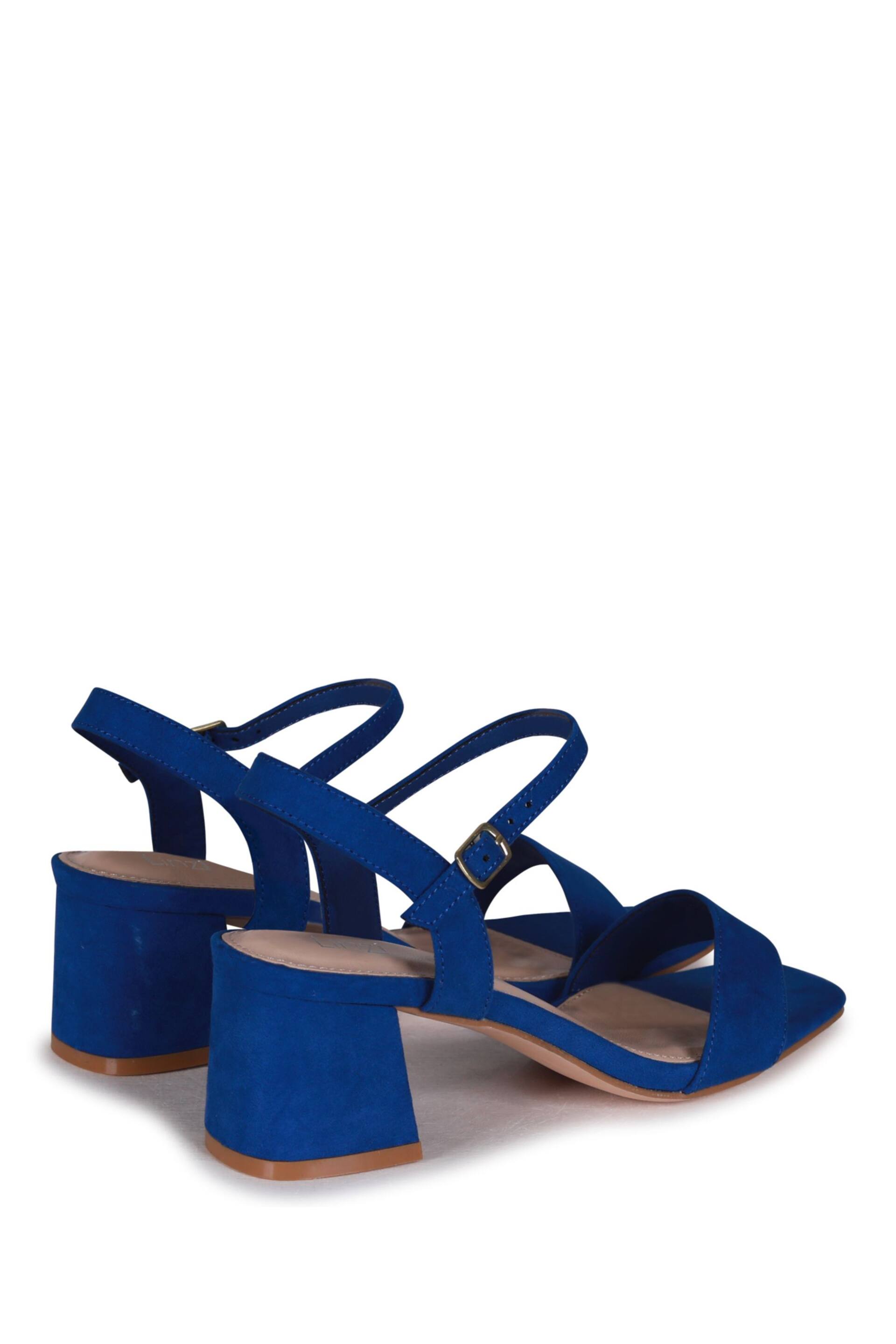 Linzi Cobalt Blue Darcie Barely There Block Heeled Sandals - Image 7 of 9