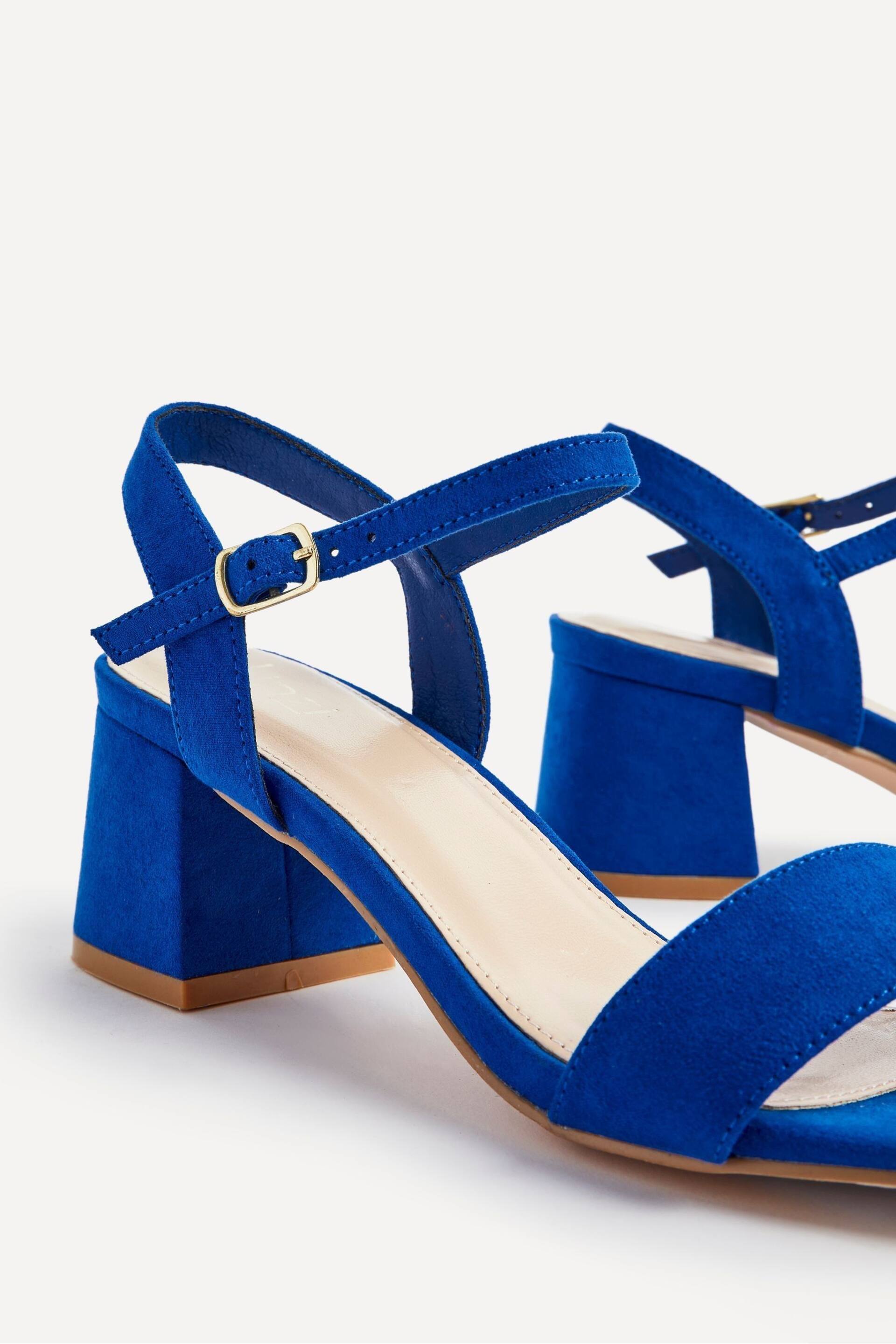 Linzi Cobalt Blue Darcie Barely There Block Heeled Sandals - Image 8 of 9