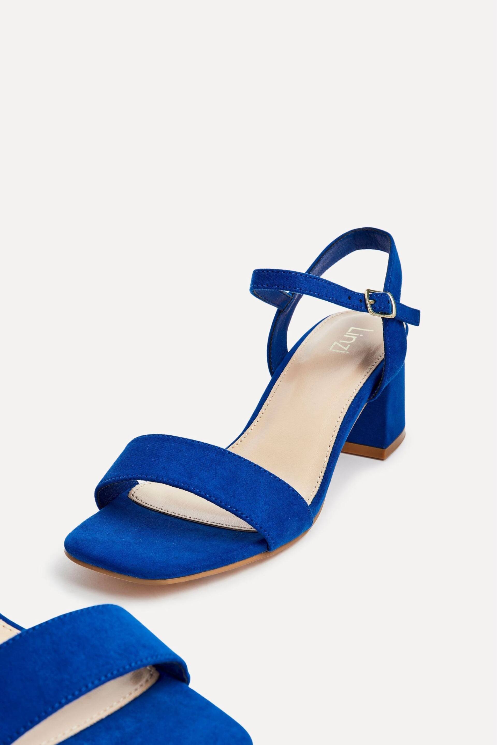 Linzi Cobalt Blue Darcie Barely There Block Heeled Sandals - Image 9 of 9