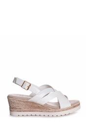 Linzi White Myla Sling Back Wedge Espadrille Sandals With Cross Over Front Strap - Image 2 of 4