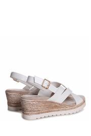 Linzi White Myla Sling Back Wedge Espadrille Sandals With Cross Over Front Strap - Image 4 of 4