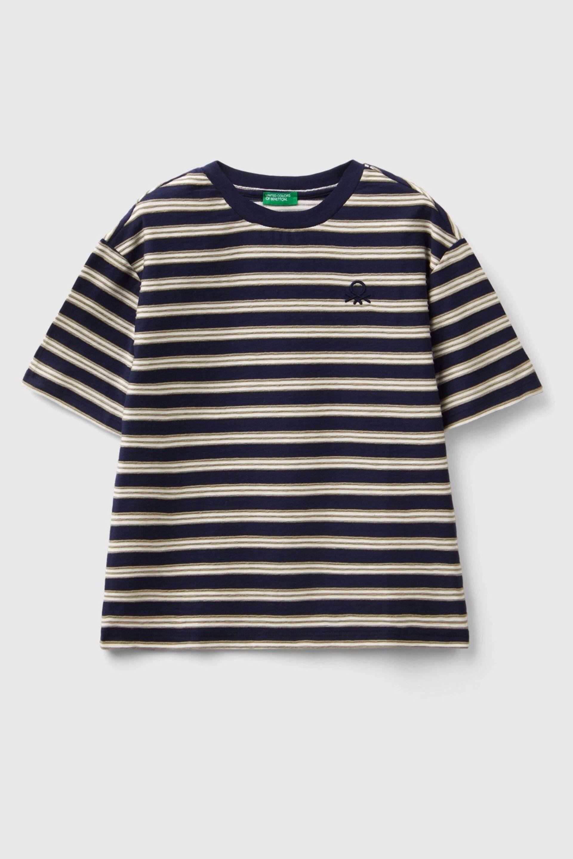 Benetton Boys Blue T-Shirt - Image 1 of 2