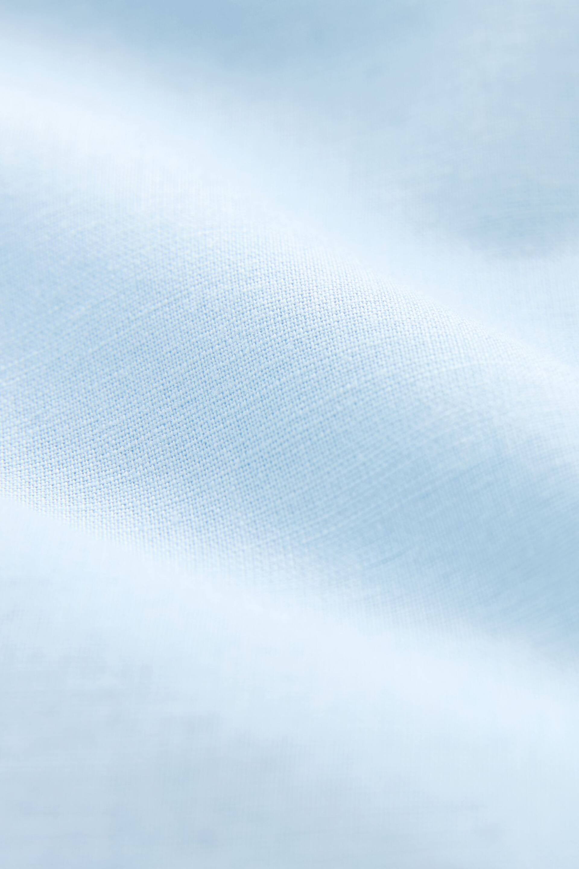 Light Blue Linen Blend Long Sleeve Shirt - Image 7 of 8