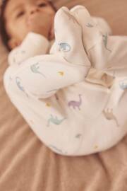 MORI Cream Organic Cotton & Bamboo Zip Up Dinosaur Print Sleepsuit - Image 2 of 4