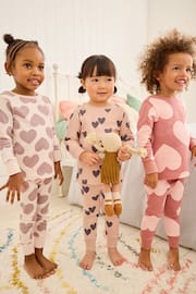 Neutral/ Pink Heart Stampy Pyjamas 3 Pack (9mths-16yrs) - Image 4 of 13