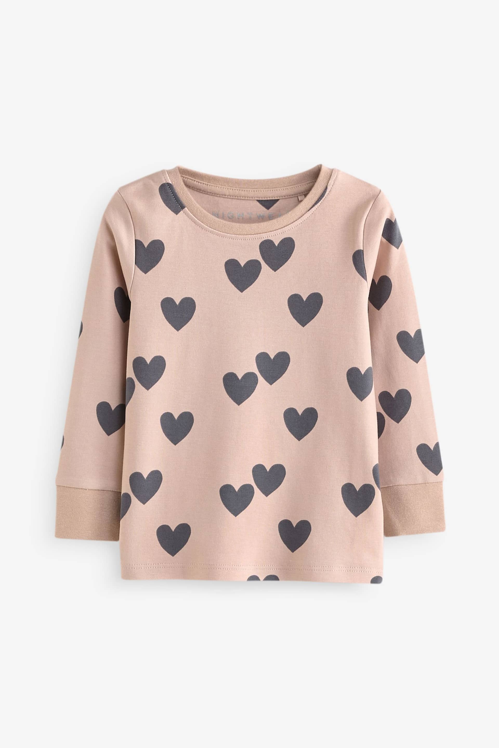Neutral/ Pink Heart Stampy Pyjamas 3 Pack (9mths-16yrs) - Image 9 of 13
