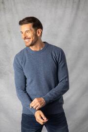 Lakeland Clothing Blue British Lambswool Crew Neck Jumper - Image 5 of 6