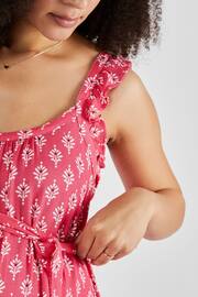 JoJo Maman Bébé Pink Batik Print Flutter Sleeve Maternity Maxi Dress - Image 4 of 5