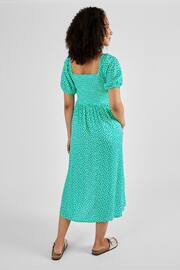 JoJo Maman Bébé Green Ditsy Shirred Maternity Midi Dress - Image 3 of 5
