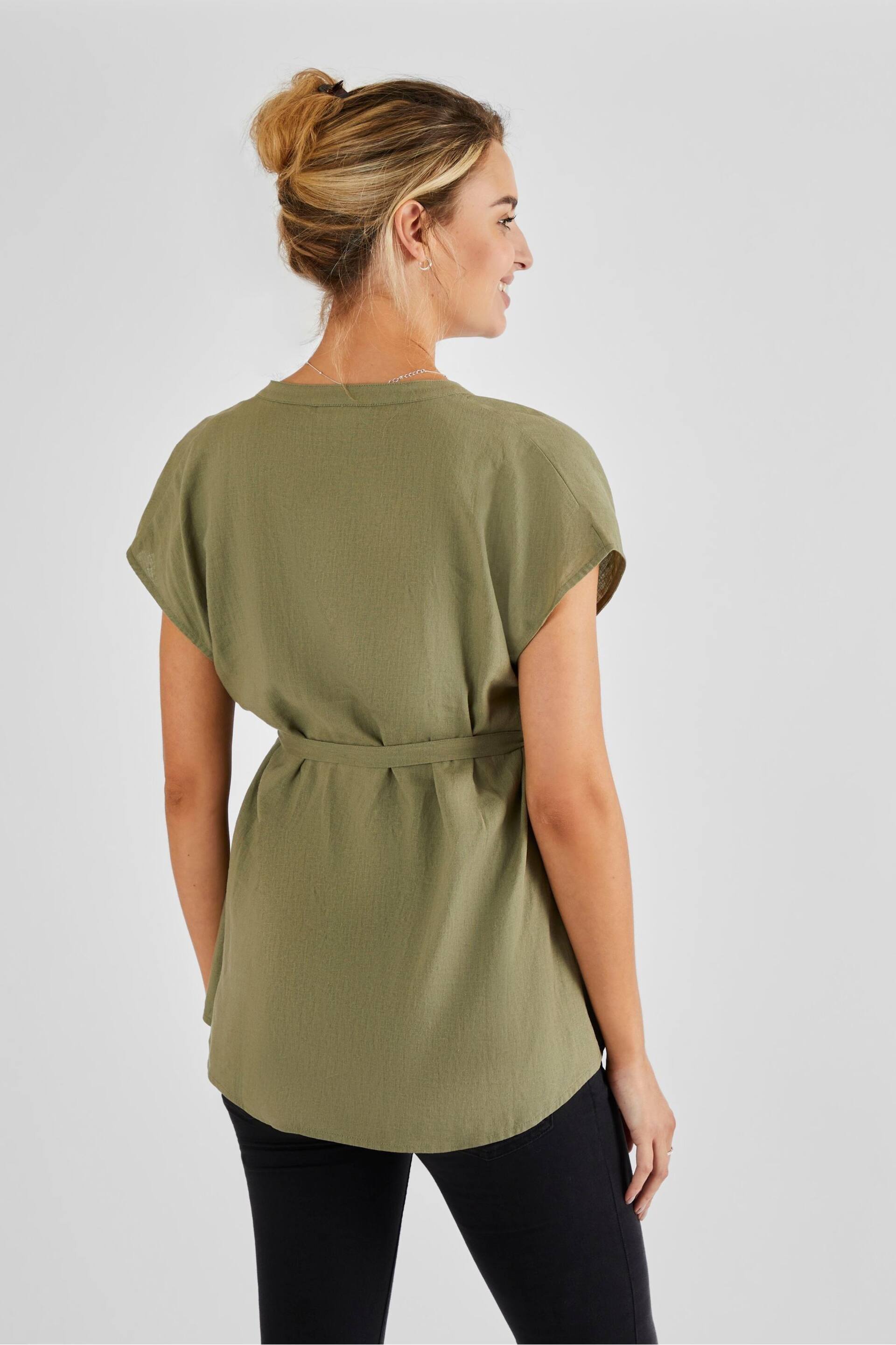 JoJo Maman Bébé Khaki Green Maternity Blouse - Image 2 of 4