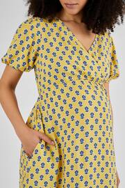 JoJo Maman Bébé Yellow Batik Print Maternity Midi Dress - Image 4 of 4