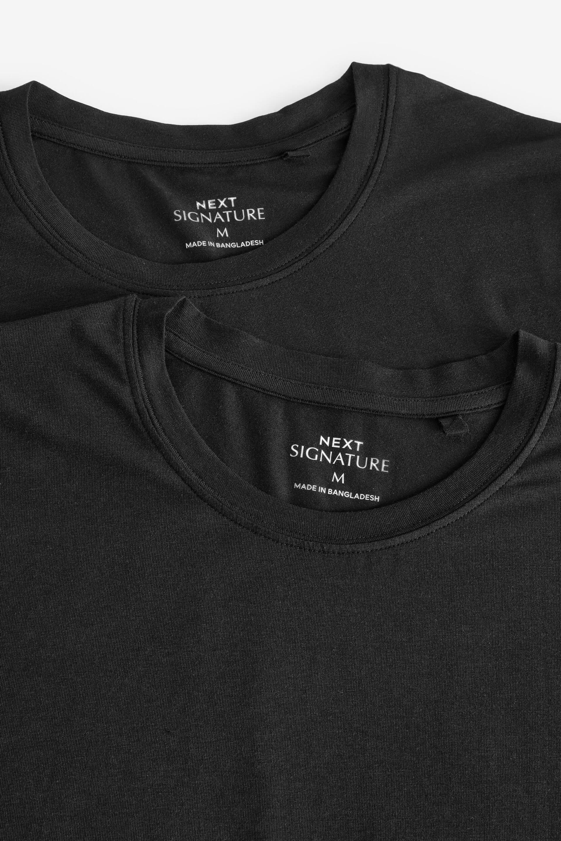 Black 2 Pack Signature Bamboo T-Shirts - Image 4 of 4