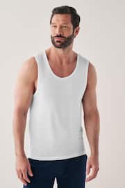 White 2 Pack Signature Bamboo Vests - Image 1 of 4