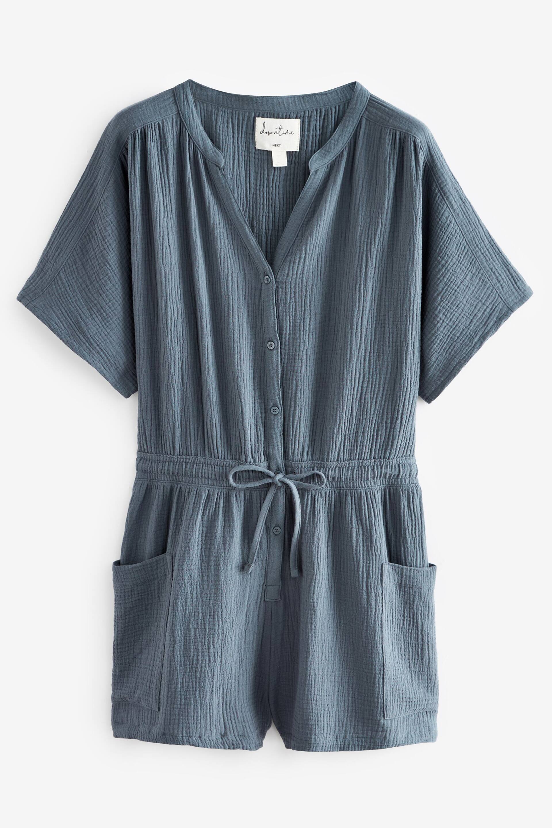 Indigo Blue Crinkle Playsuit - Image 6 of 7