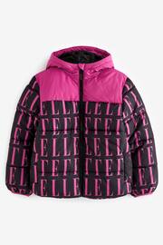 Elle Cut & Sew Pink Print Puffer Coat - Image 6 of 10